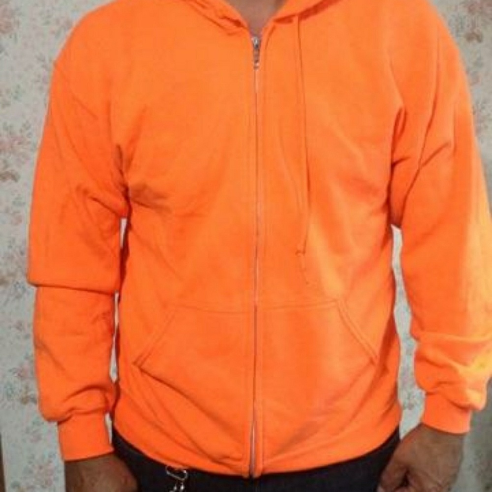 Good an bright orange zip up hoodie